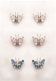 Kinder-Ohrstecker mit Schmetterling (ausgef.) hellblau