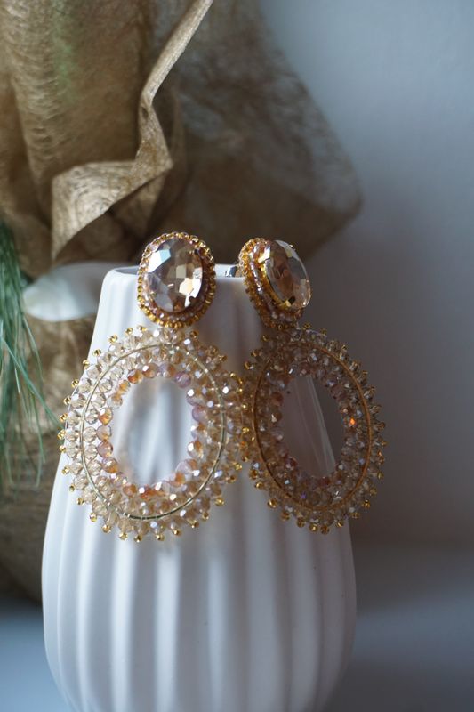 Ovale Stone Ohrringe (beige) Ovale Stone Ohrringe (beige)