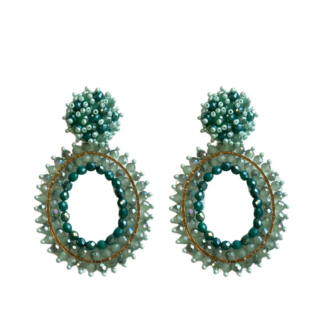 PAULIE POCKET Classic Liva Ohrring (grün/groß)