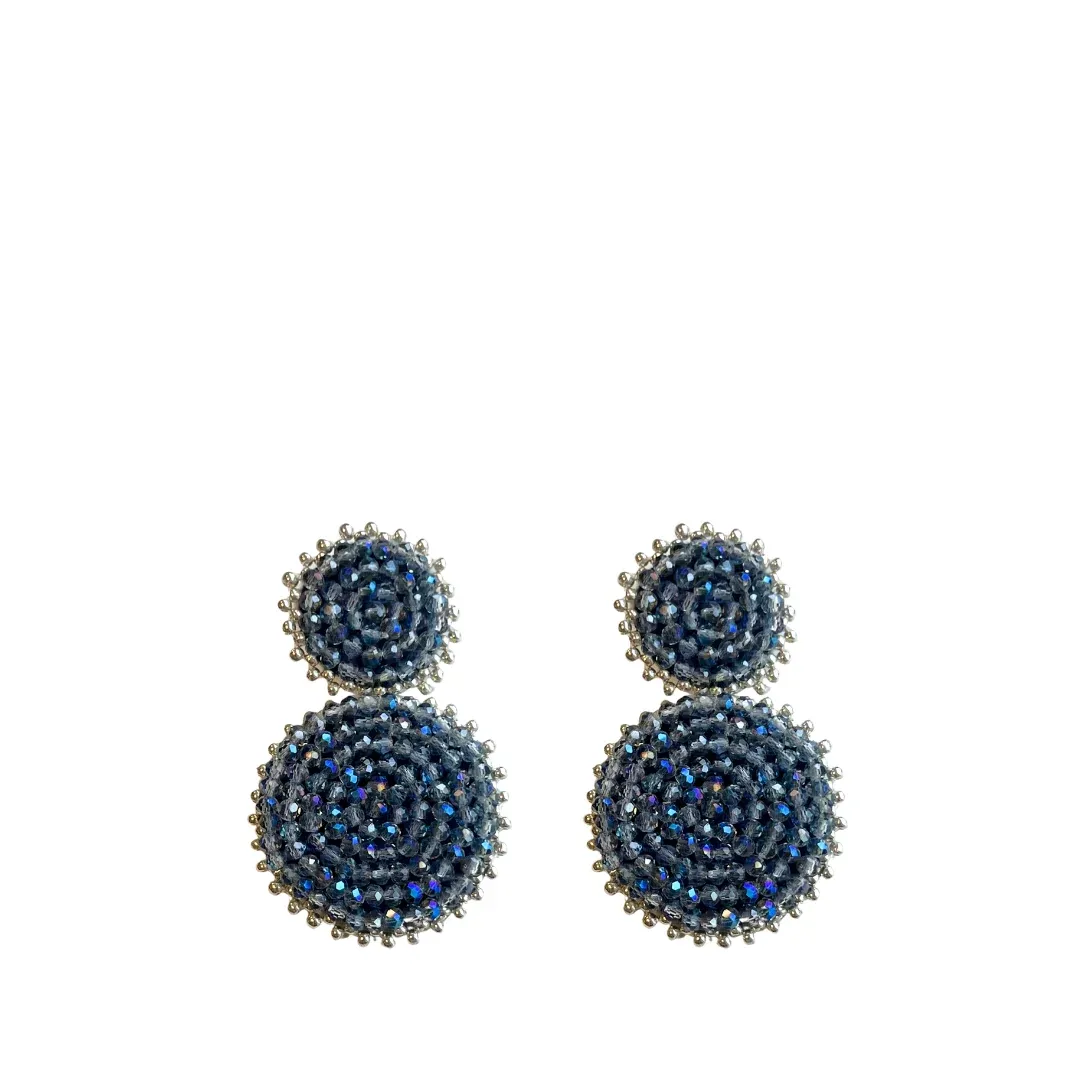 PAULIE POCKET Small Double Beads Ohrring (blau)
