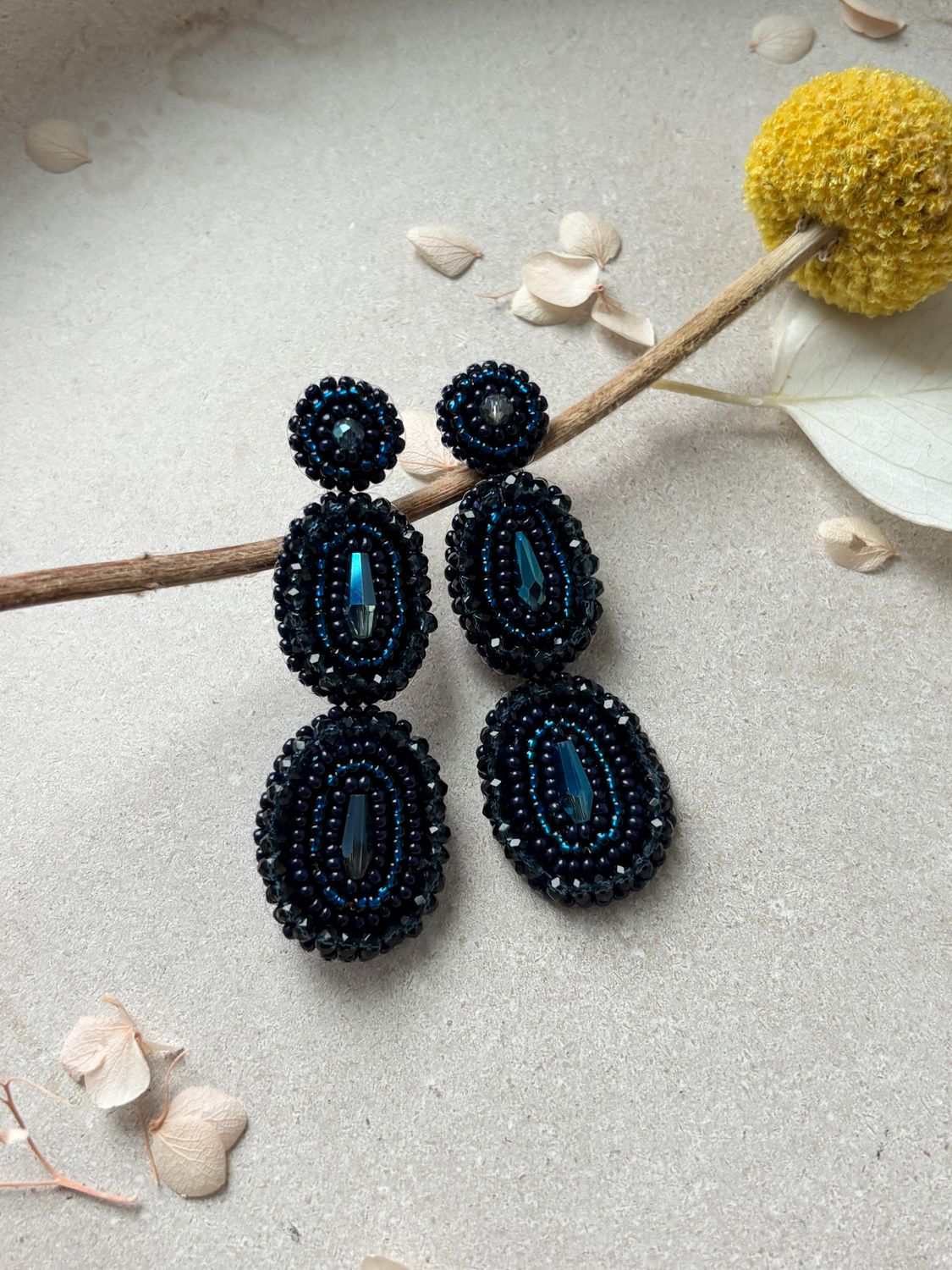 PAULIE POCKET Ella Glanz Ohrringe (dunkelblau)