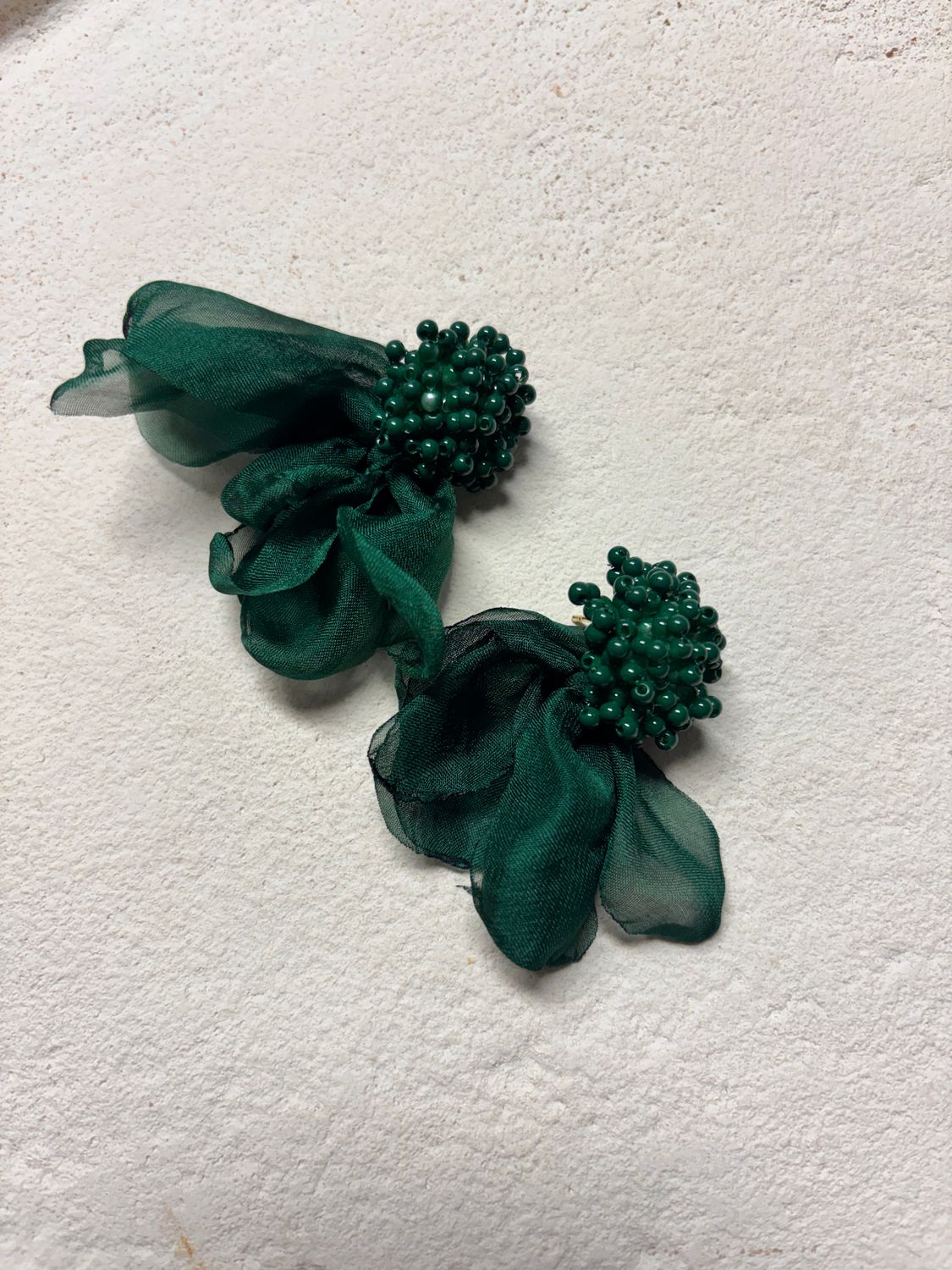 JoJo Jewelry Ohrring Flower (dunkelgrün)