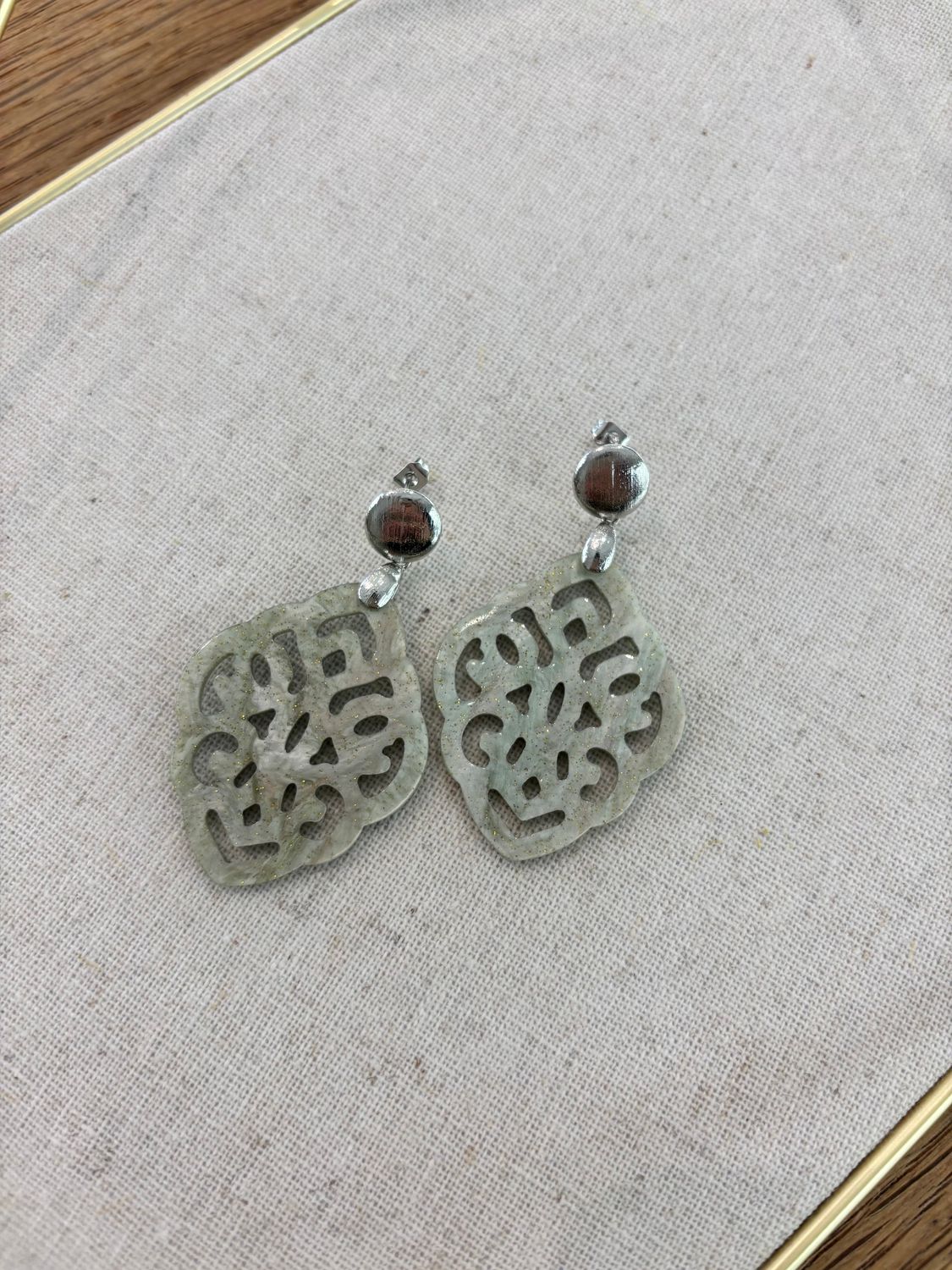 JoJo Jewelry Ohrring Barrock (hellgrün/silber)