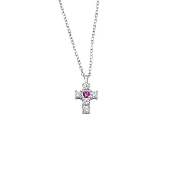 AURANTO Halskette Kreuz (rosa)
