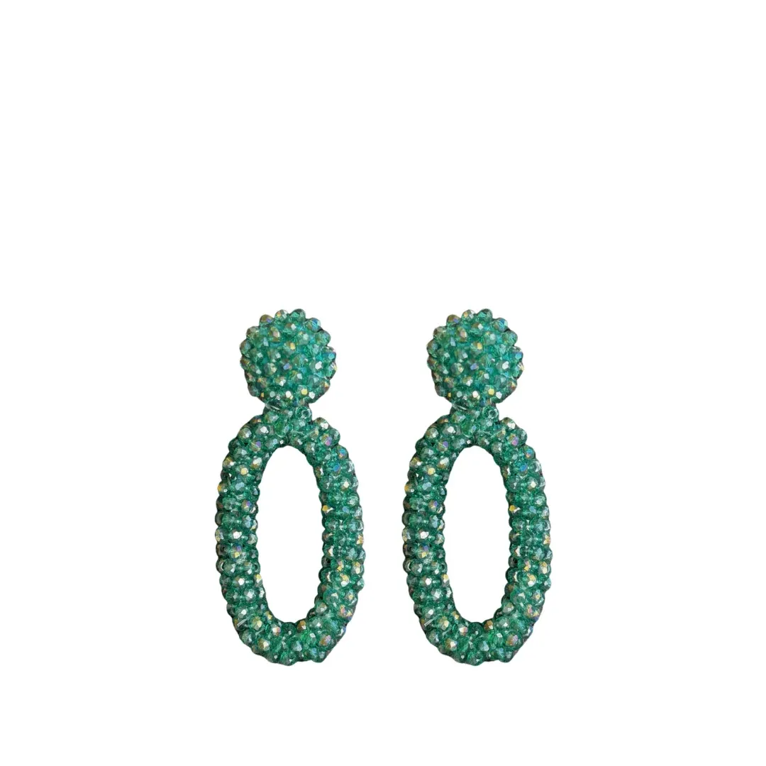 PAULIE POCKET Oval Benthe Earrings (Aqua)