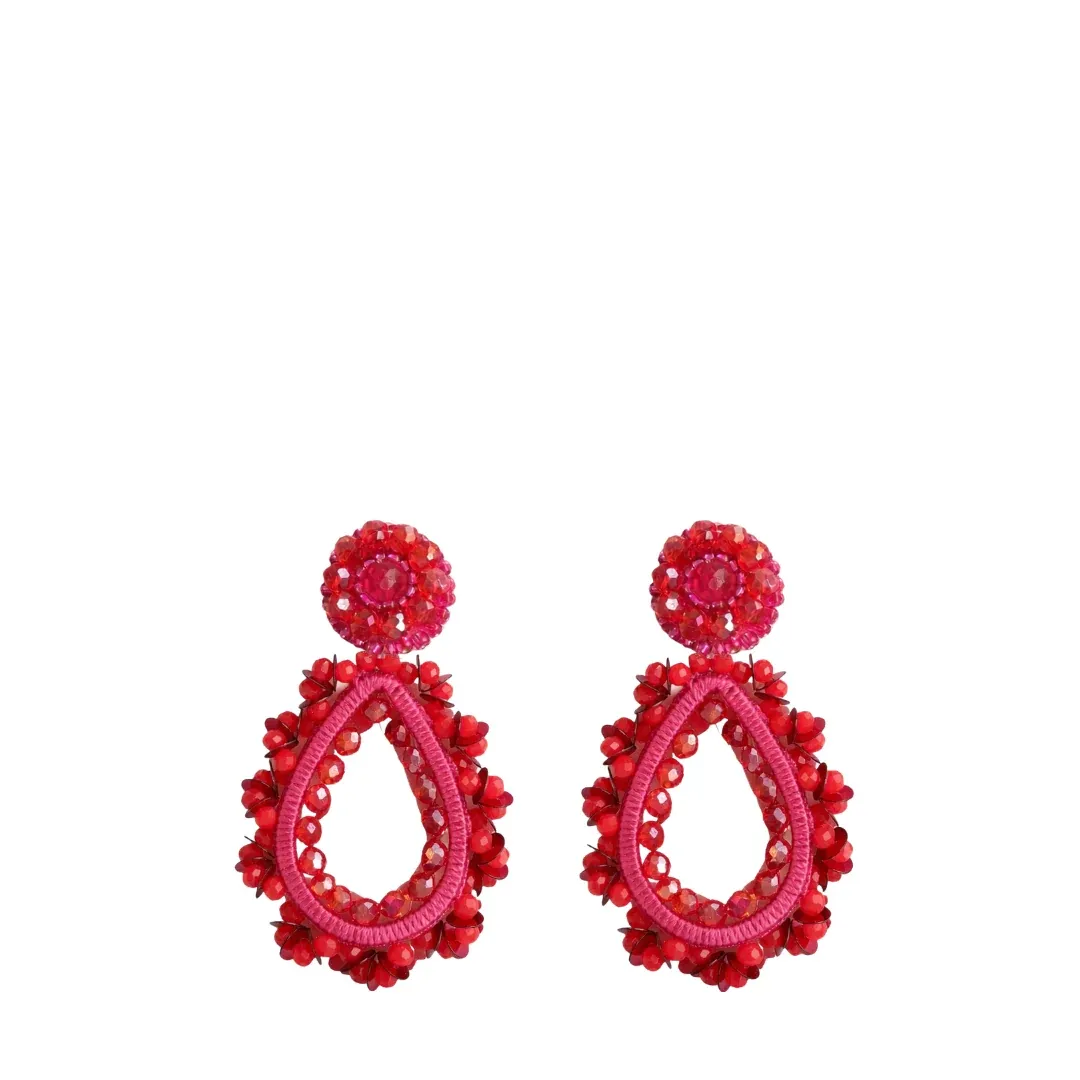 PAULIE POCKET Aurelie Ohrring (fuchsia-rot)