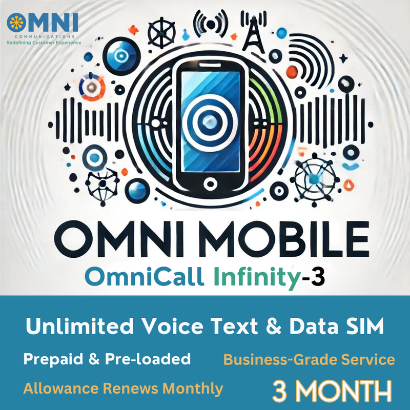 OmniCall Infinity-3 Unlimited Voice Text & Data SIM - 3 Month (Prepaid)