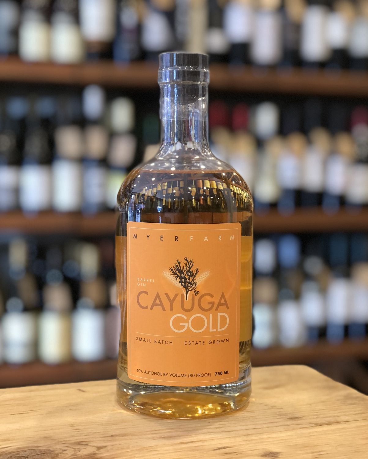 Myer Farm Cayuga Gold Barrel Gin (750ml)