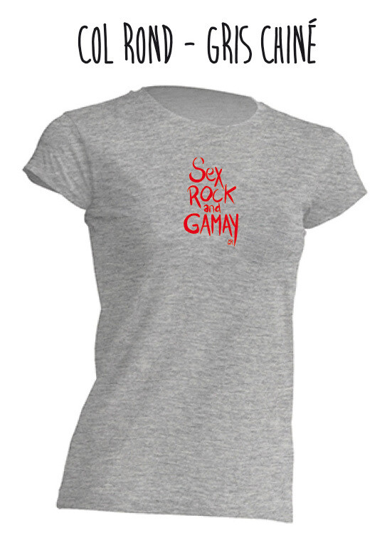T-shirt Sex Rock and Gamay Col Rond Femme - Gris