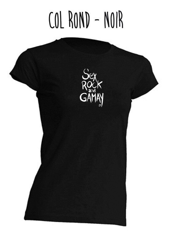 T-shirt Sex Rock and Gamay Col Rond Femme - Noir