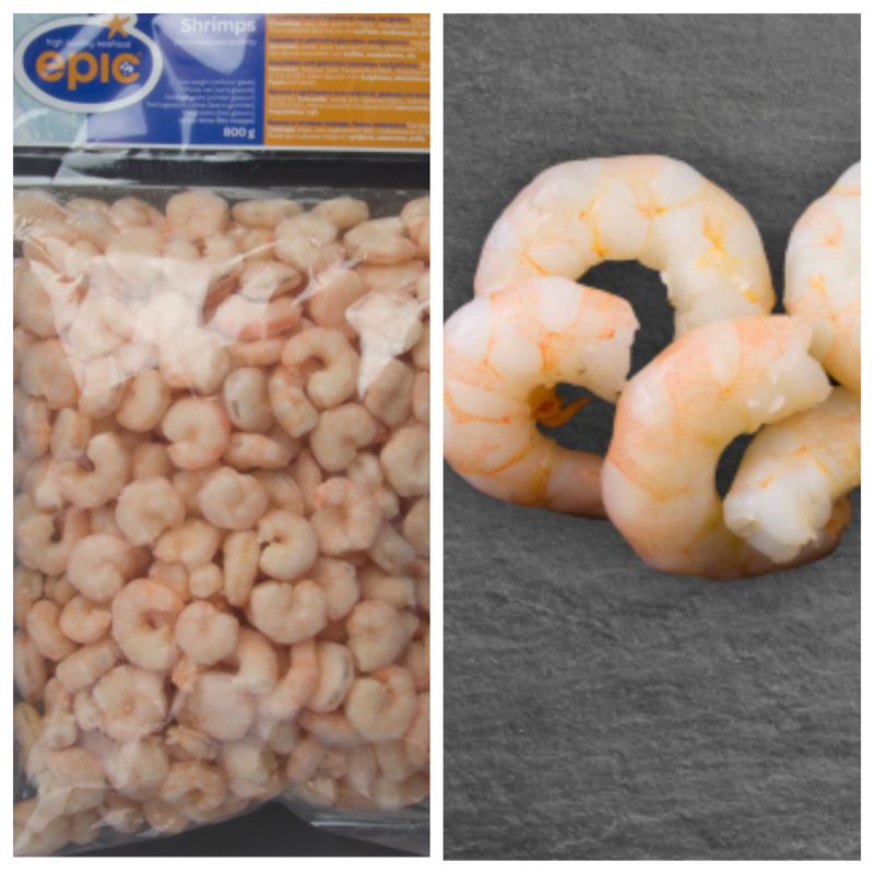 Cooked peeled undeveined kiddi shrimps, extra red, 100-200 pc/360g