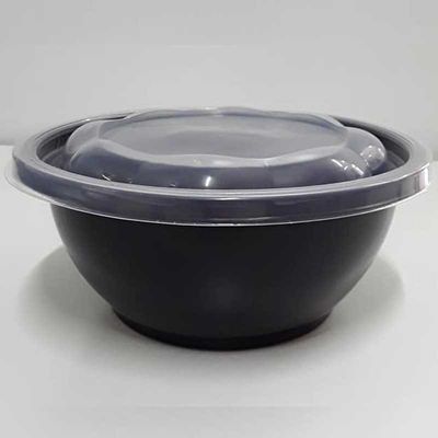 Plastic container for hot dishes