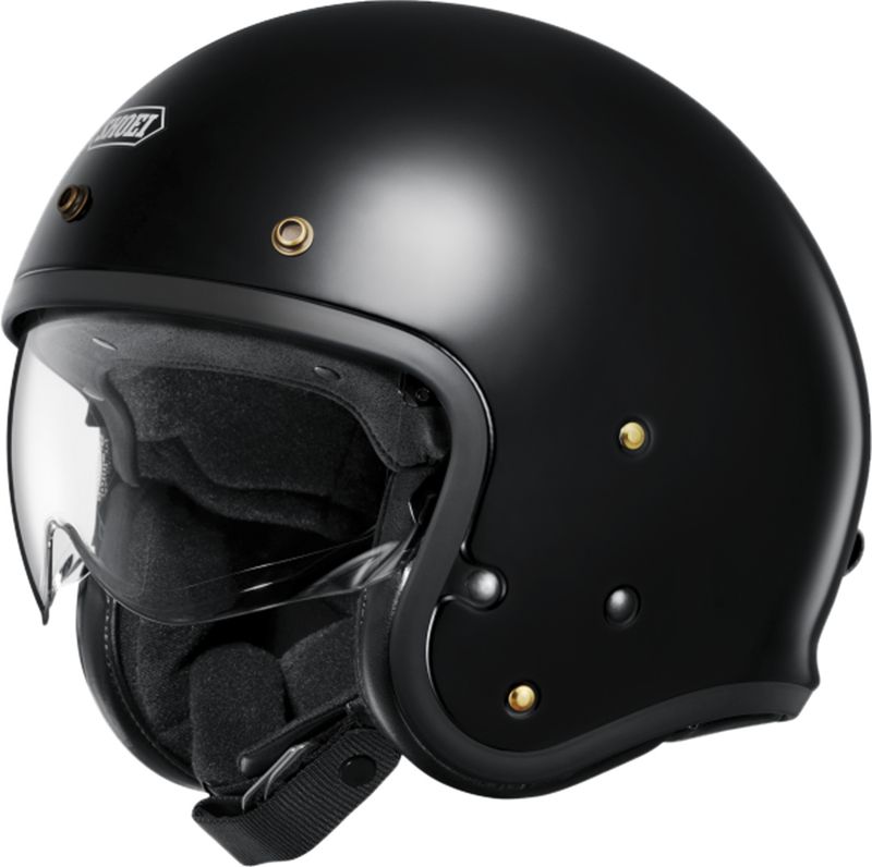 Casque jet J-O 2 uni noir brillant