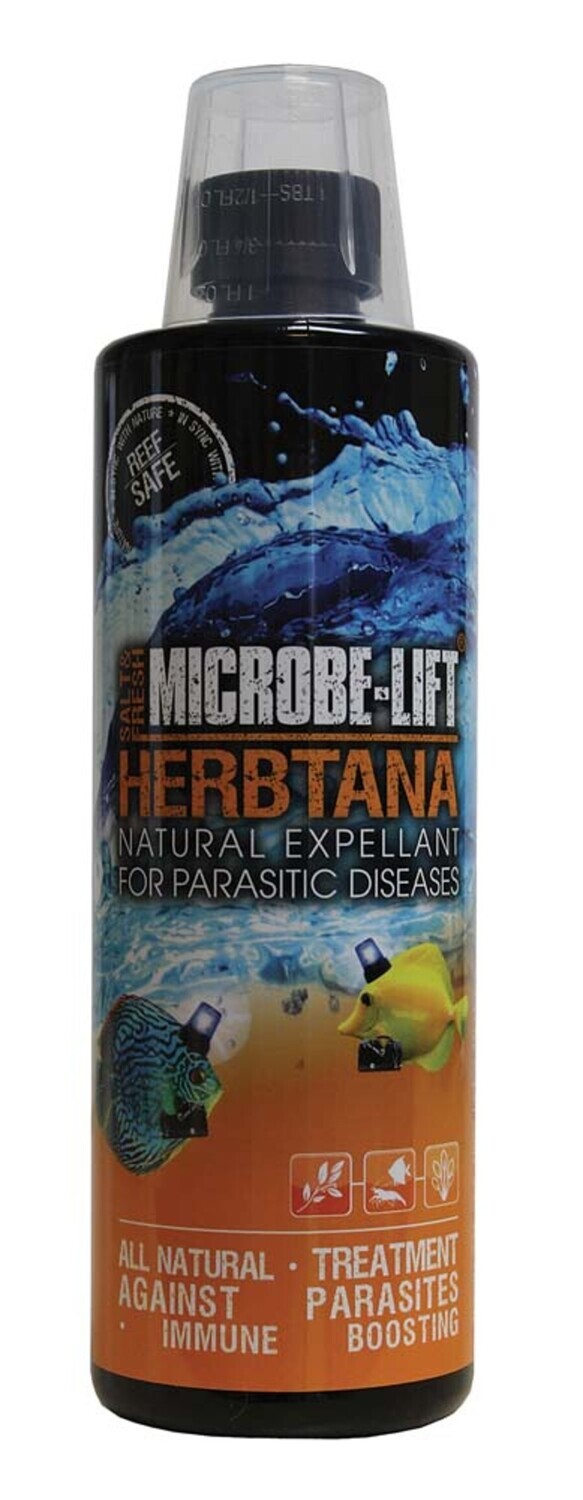 Microbe-Lift Herbtana Expellant Salt &amp; Freshwater Parasitic Medication 16 fl oz