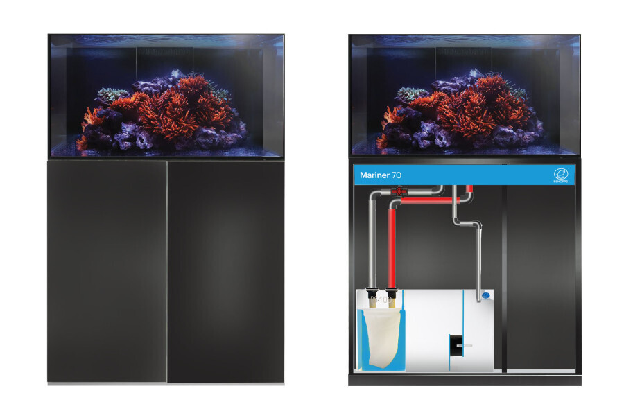 Eshopps Rimless Mariner Aquarium w/Stand Black, 70 gal