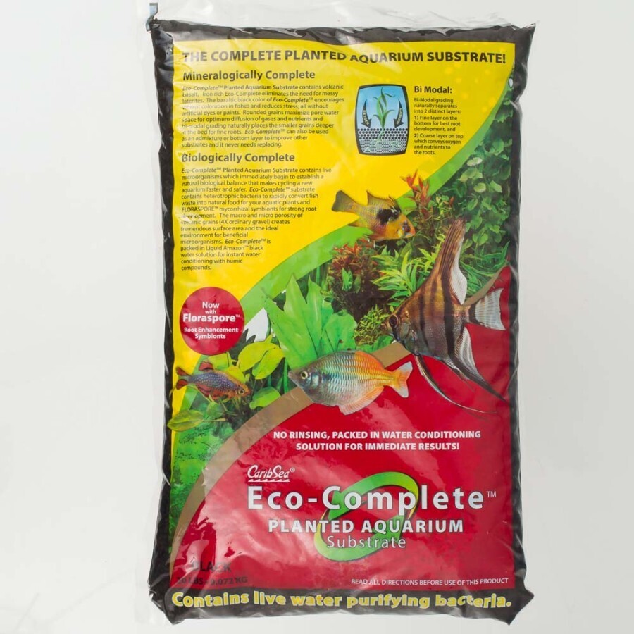 CaribSea Eco-Complete Planted Aquarium Gravel Black, 10 lb