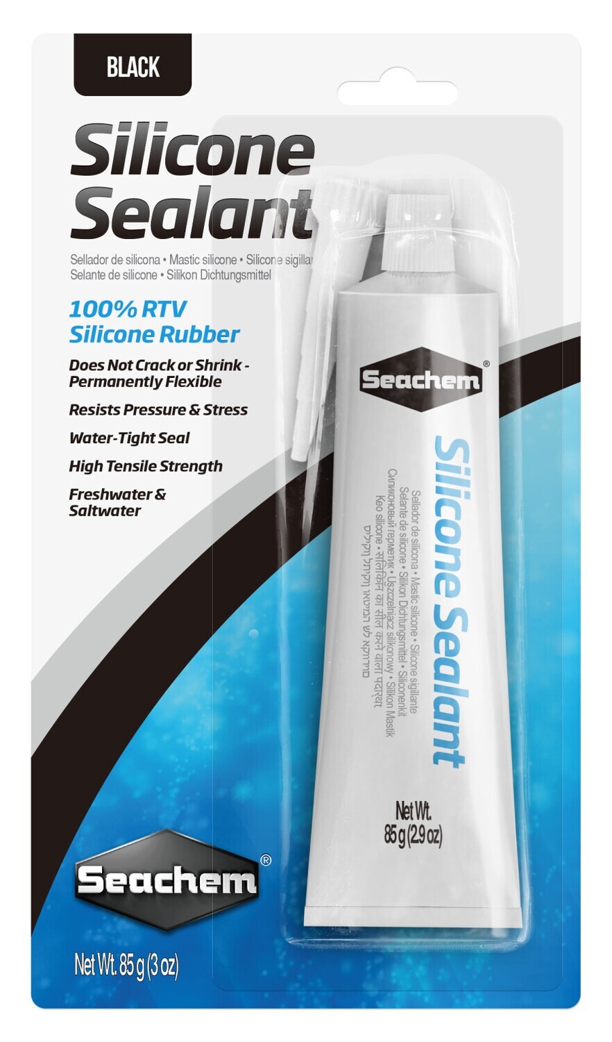 Seachem Laboratories Silicone Sealant and Adhesive Black, 3 oz