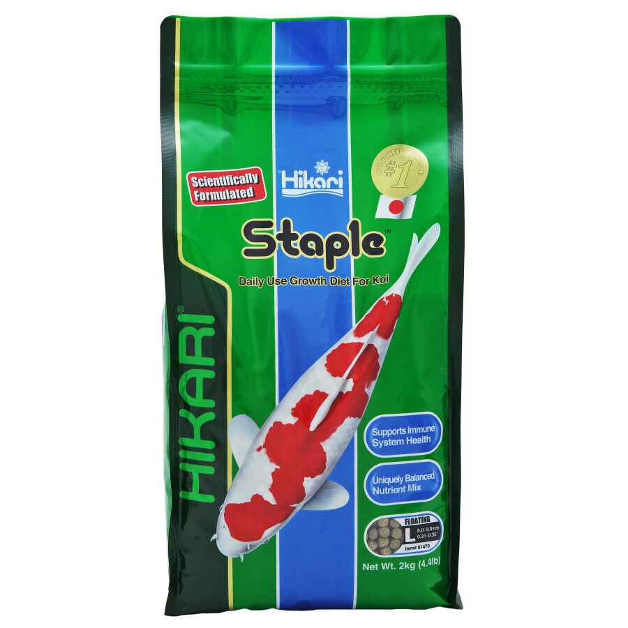 Hikari Staple Growth Formula Pellet Fish Food for Koi and Other Pond Fishes 4.4 lb, LG