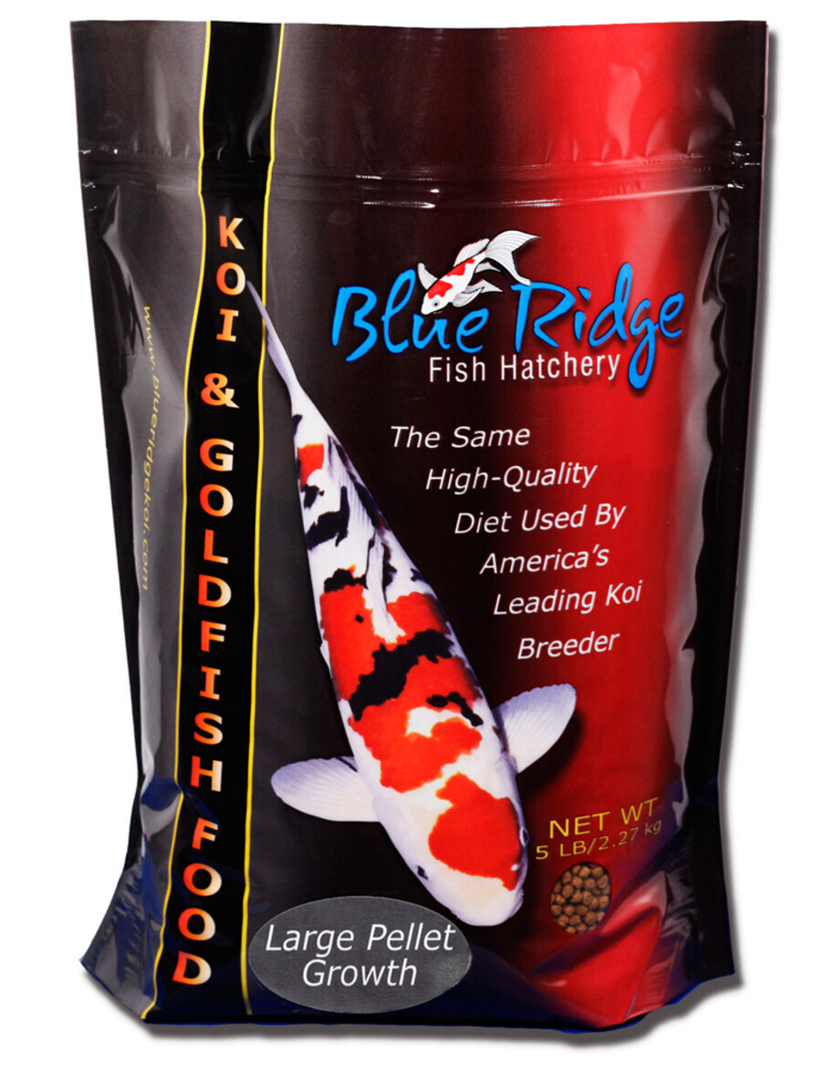 Blue Ridge Growth Formula Pellet Fish Food for Koi and Goldfish 5 lb, LG