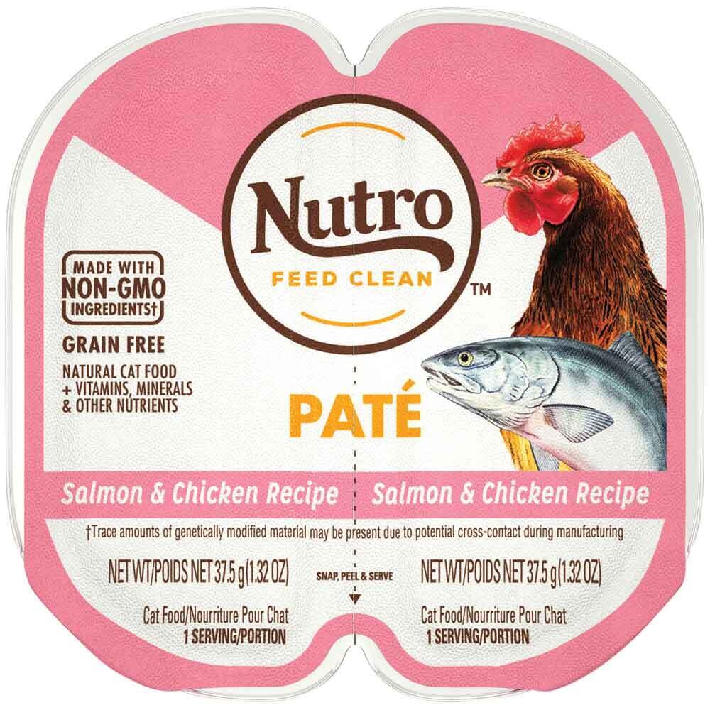 Nutro Grain Free Paté Adult Wet Cat Food Salmon &amp; Chicken, 2.6 oz, 24 pk