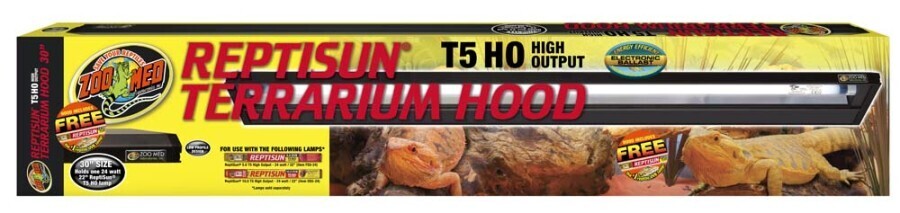 ZooMed ReptiSun T5 HO Terrarium Hood w/ 5.0 Bulb 30 in