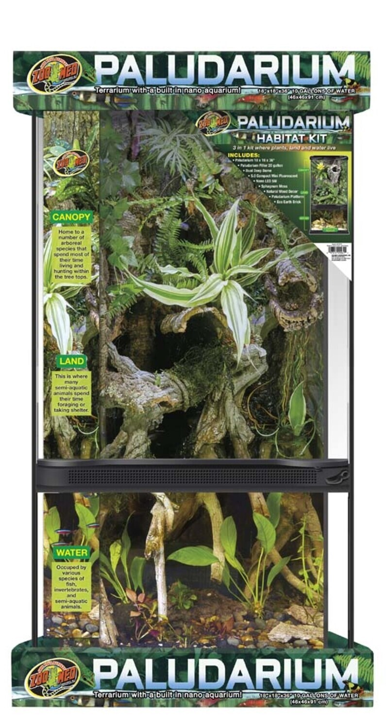 ZooMed Paludarium  Habitat Black, Clear, 18 In X 36 in, 10 gal