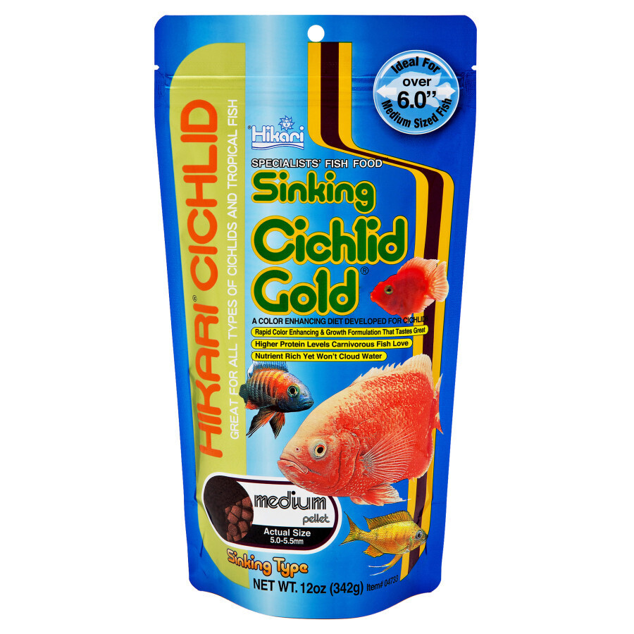 Hikari  Cichlid Gold Sinking Pellets Fish Food 12 oz, MD