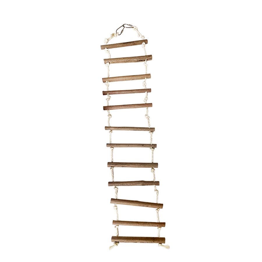 A&amp;E Cages Natural Wood Rope Ladder LG