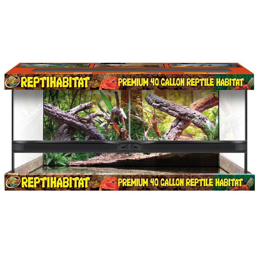 ZooMed Double Door Naturalistic Terrarium Black, Clear, 36 In X 18 in, 40 gal