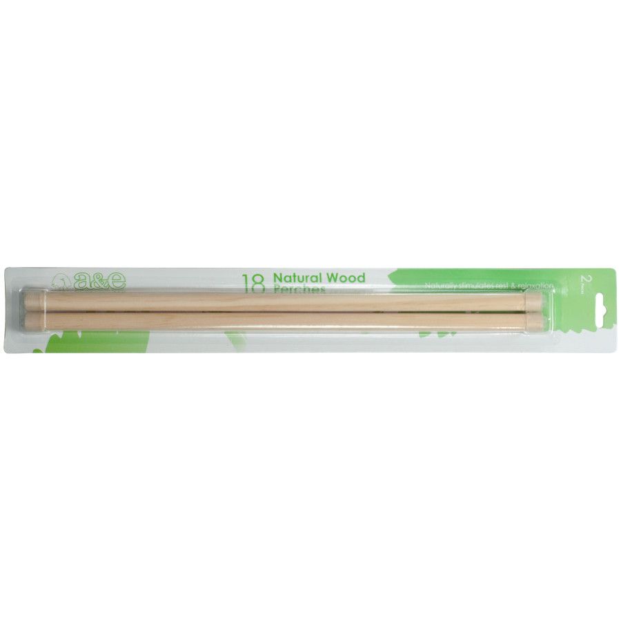 A&amp;E Cages Wooden Replacement Bird Perch 2 pk, 18 in