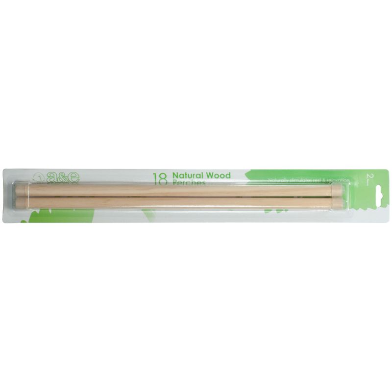 A&amp;E Cages Wooden Replacement Bird Perch 2 pk, 18 in