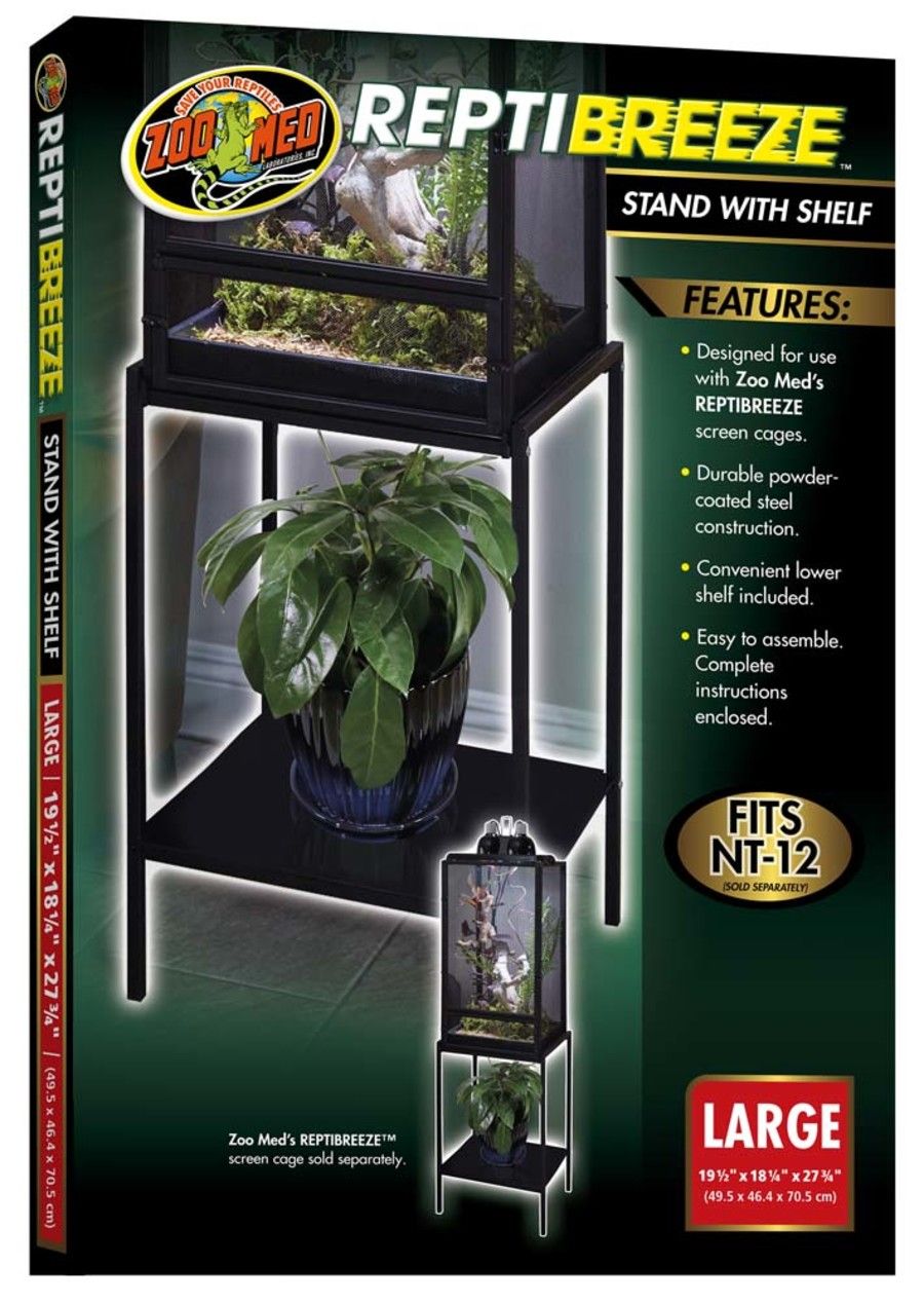 Zoo Med ReptiBreeze Stand w/Shelf Black, LG