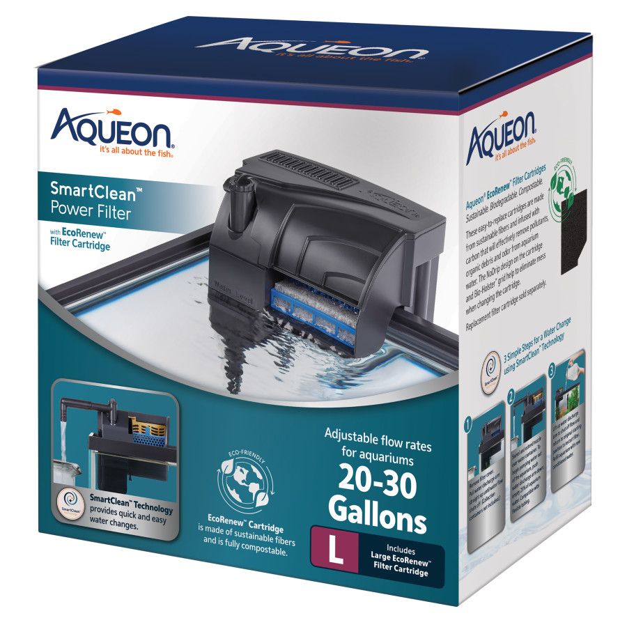 Aqueon SmartClean™ Power Filter with EcoRenew™ Filter Cartridge 20-30 gal