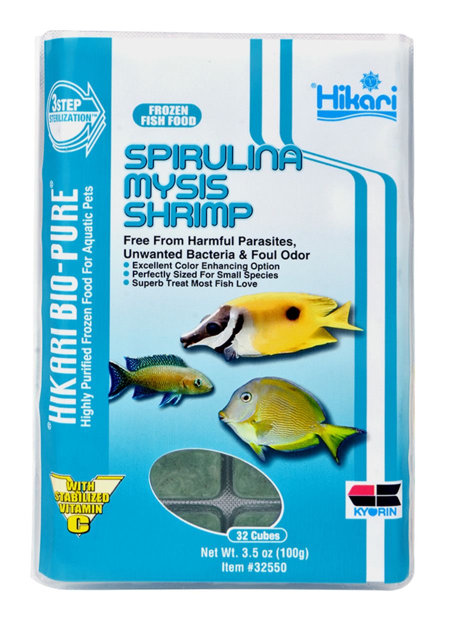 Hikari Bio Pure Frozen Spirulina Mysis Shrimp Cubes 3.5 oz