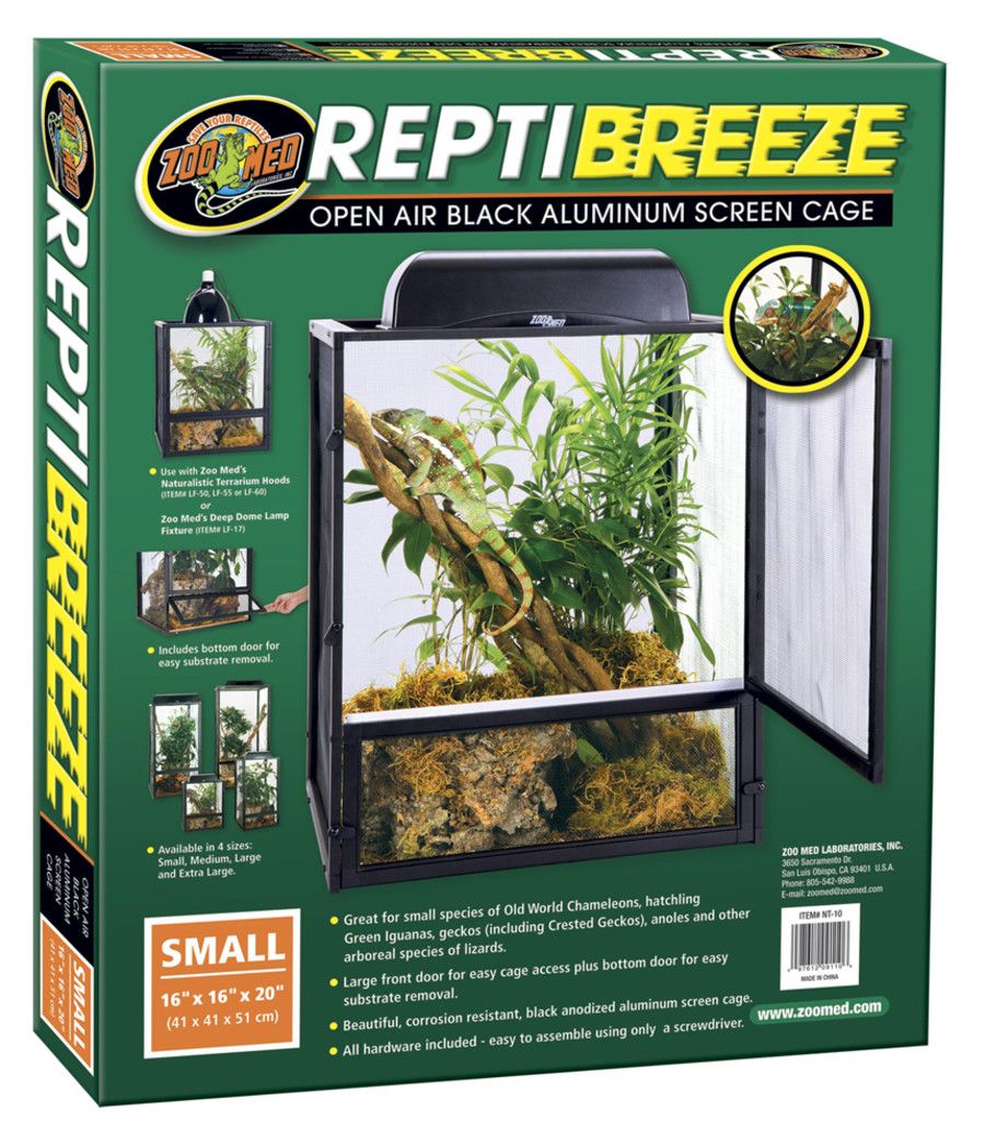 ZooMed ReptiBreeze Aluminum Screen Cage Black, SM