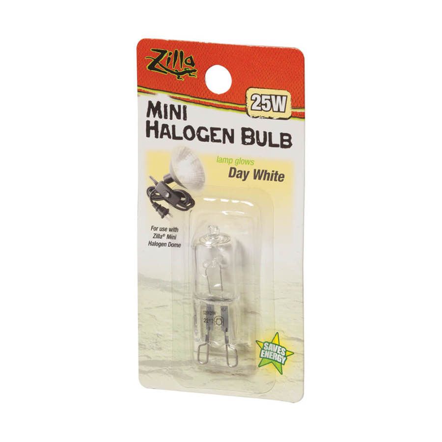 Zilla Light &amp; Heat Mini Halogen Bulbs Day White, 25 W