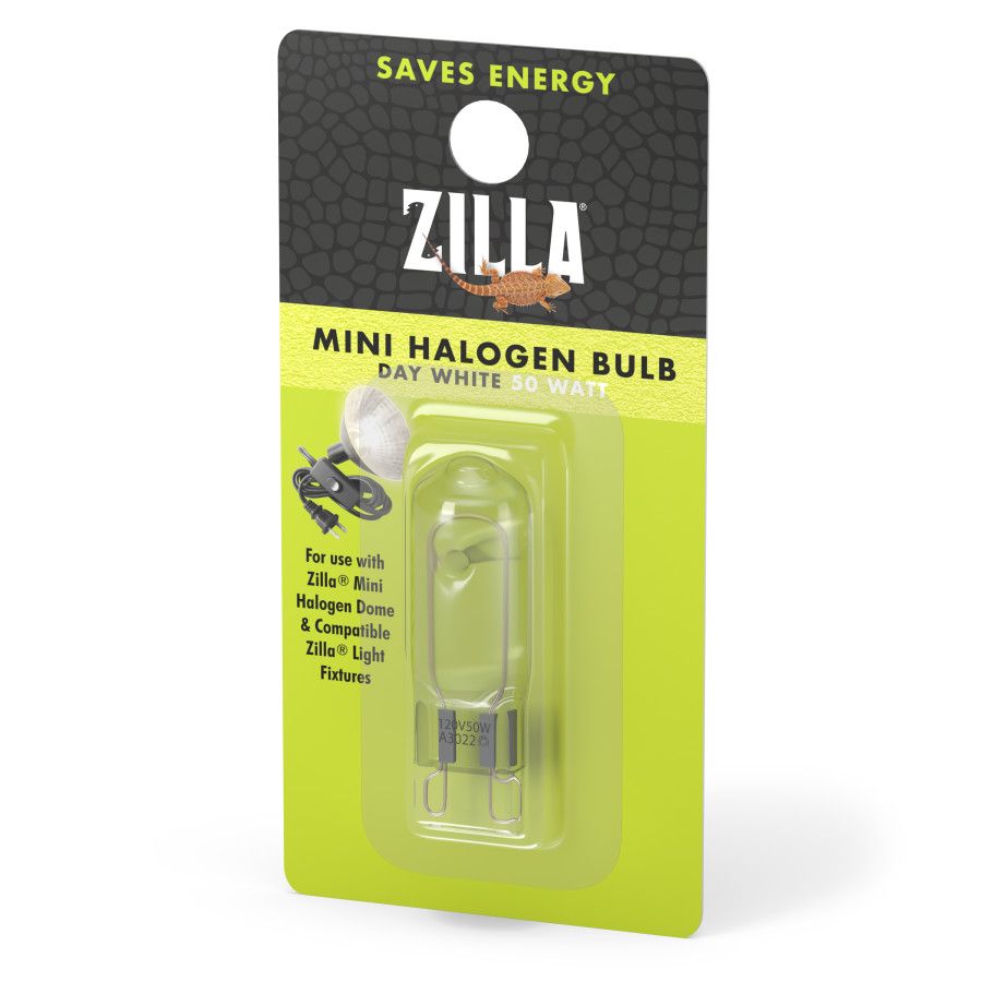 Zilla Light &amp; Heat Mini Halogen Bulbs Day White, 50 W
