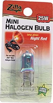 Zilla Light &amp; Heat Mini Halogen Bulbs Night Red, 25 W