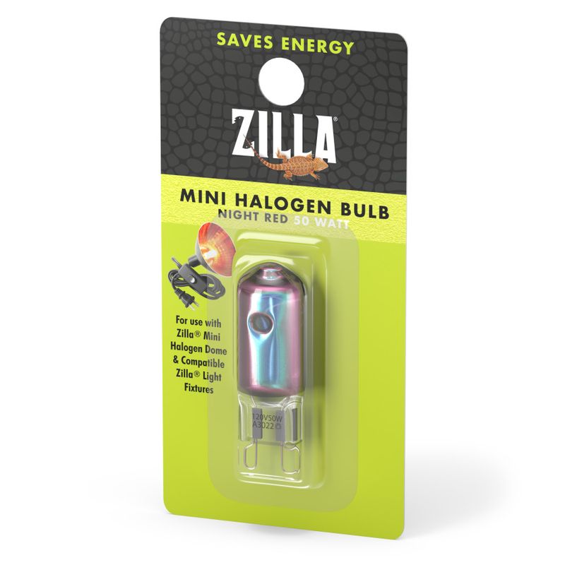 Zilla Light &amp; Heat Mini Halogen Bulbs Night Red, 50 W