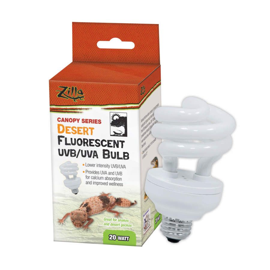 Zilla Canopy Series Fluorescent UVB/UVA Bulbs Desert, 20 W