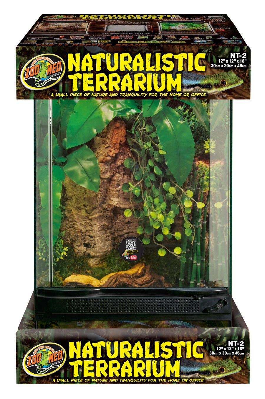 Zoo Med Naturalistic Terrarium Black, Clear, 112 In X 12 In X 18 in