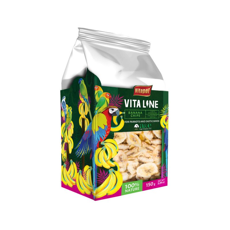A&amp;E Cages Vitapol Vita Line Banana Chips for Parrots &amp; Exotic Birds