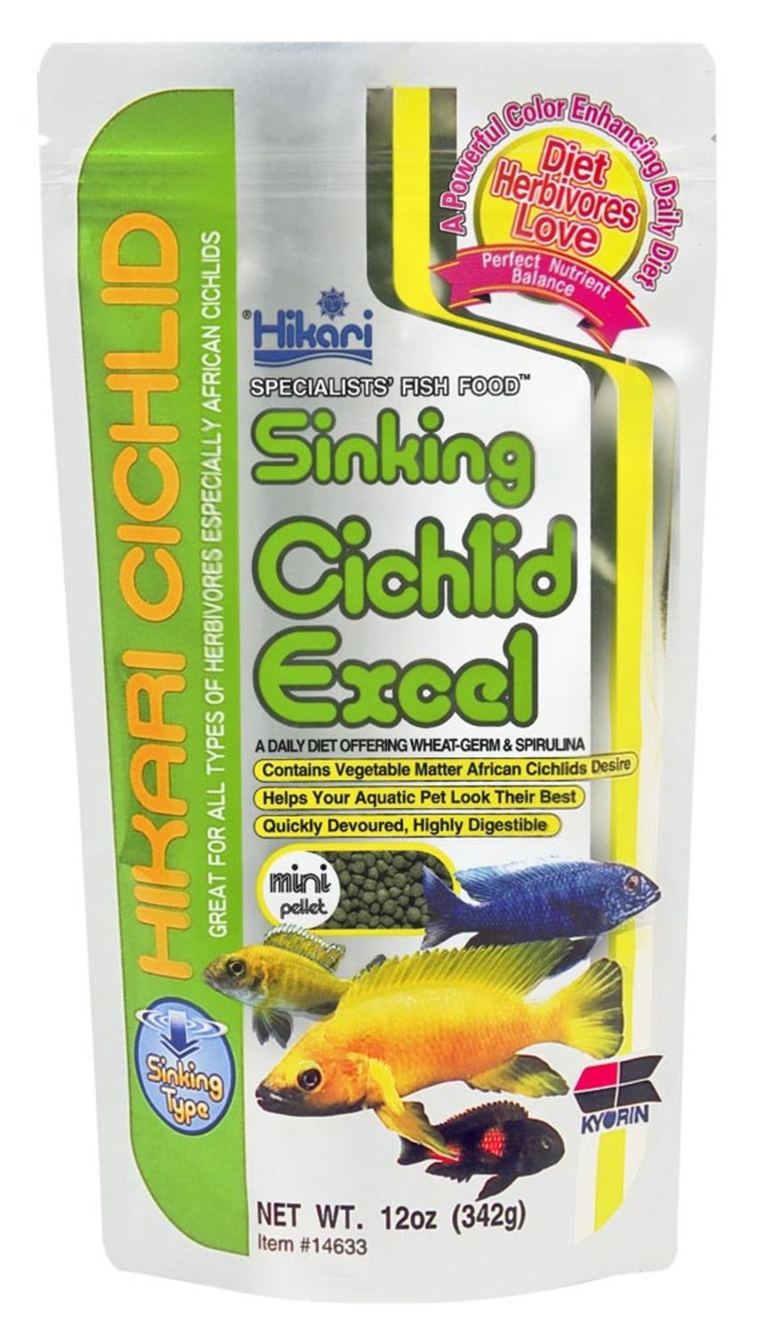 Hikari Cichlid Excel Sinking Pellets Fish Food 12 oz, Mini