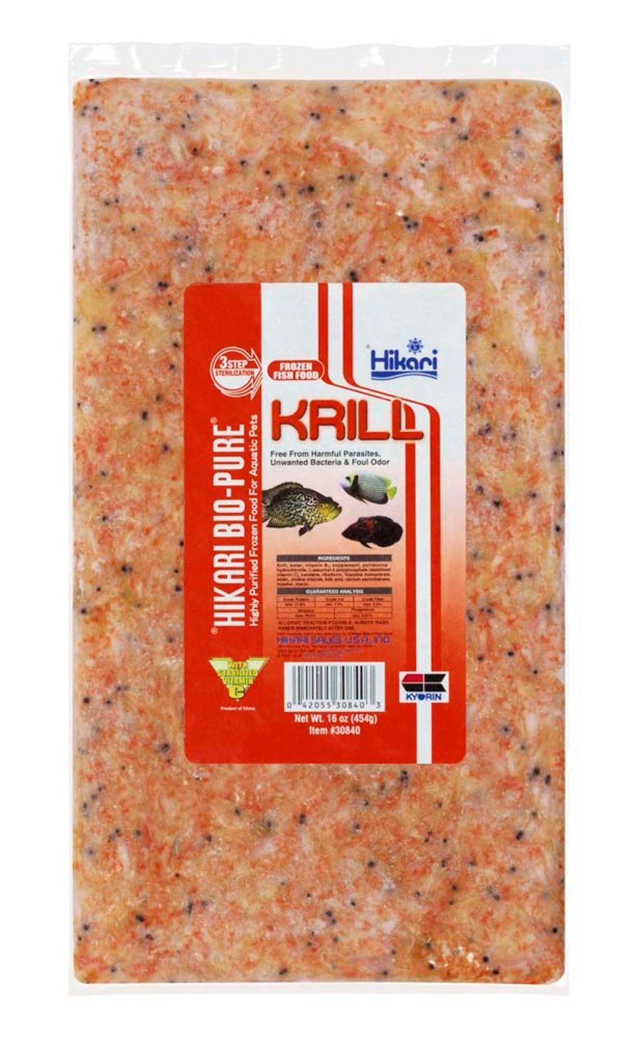 Hikari Bio-Pure Frozen Krill Flat Pack Food 16 oz