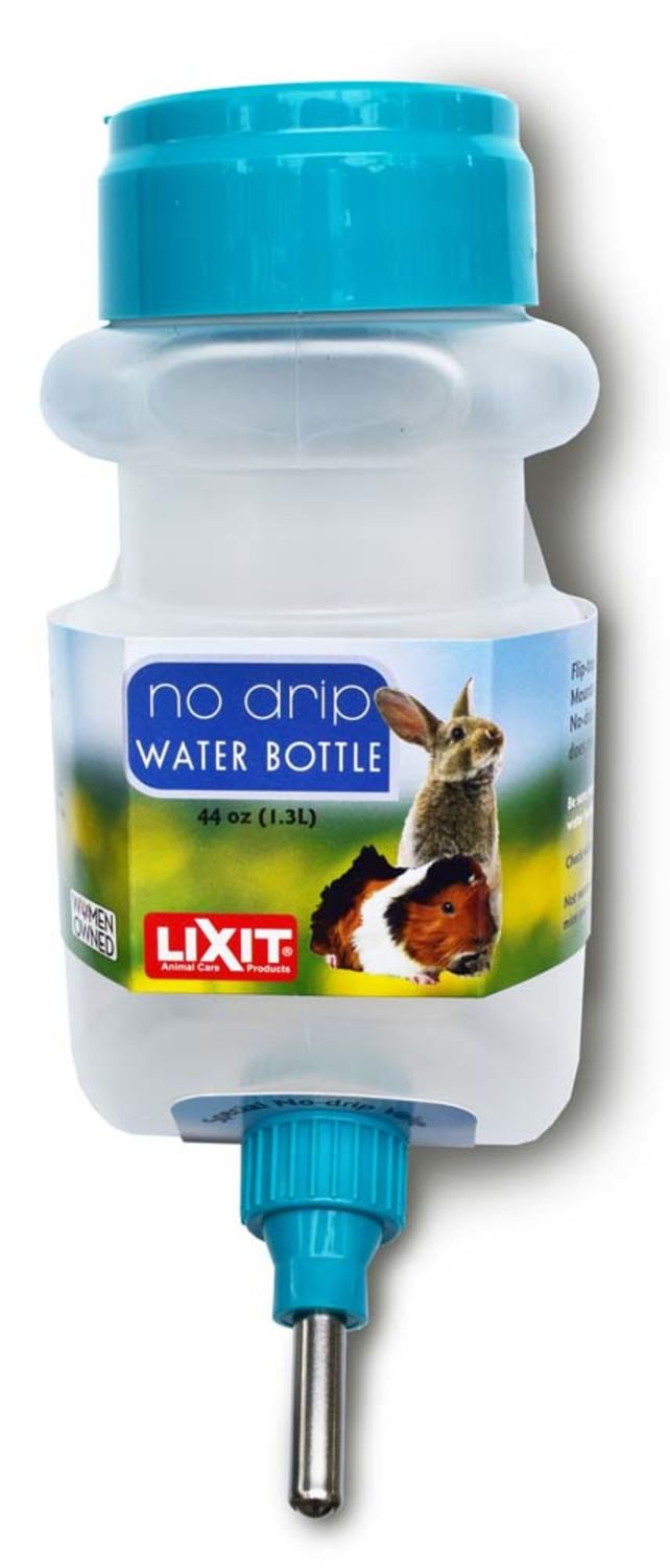Lixit No Drip Top Fill Water Bottle Rabbit and Guinea Pig White, Clear, 44 oz