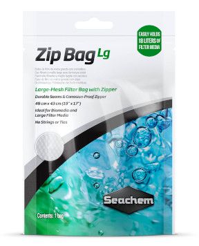 Seachem Laboratories Mesh Filter Bag with Zipper LG mesh, White,  19In X 17 in