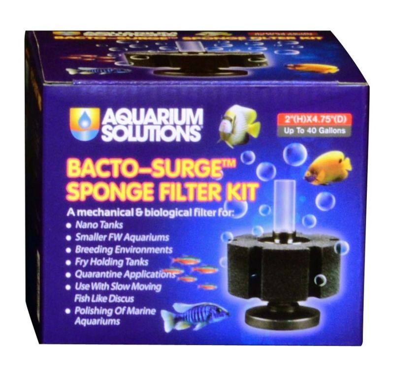 Aquarium Solutions Bacto-Surge Biological Action Sponge Filter Black, SM