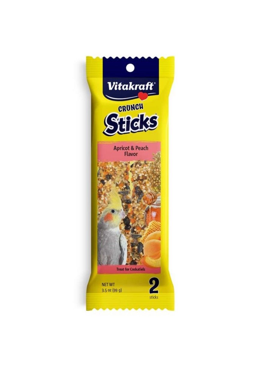 Vitakraft Crunch Sticks Apricot &amp; Peach Flavor Cockatiel Treat