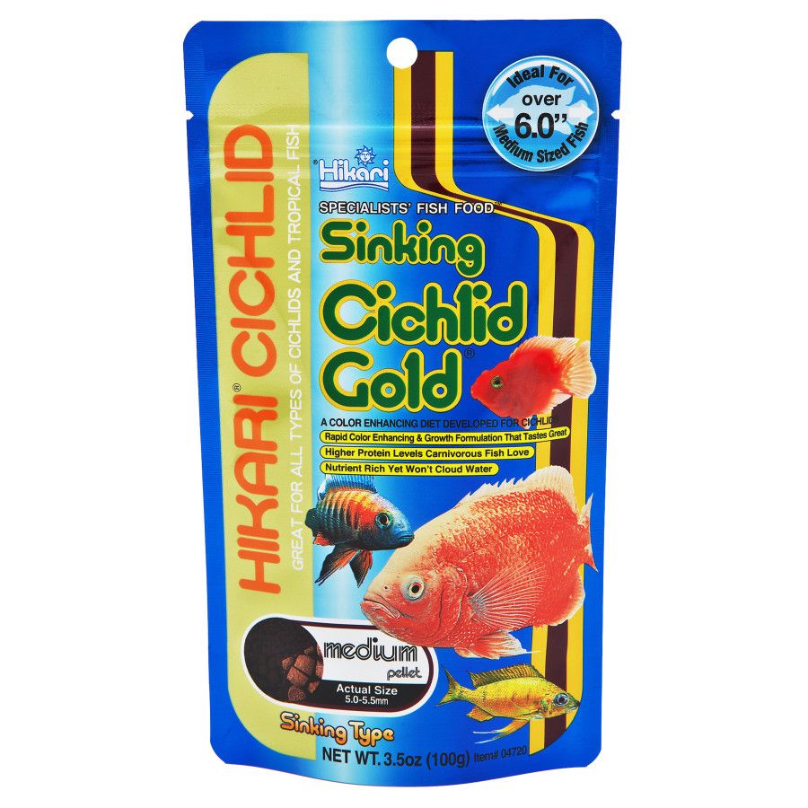 Hikari Cichlid Gold Sinking Pellets Fish Food 3.5 oz, MD