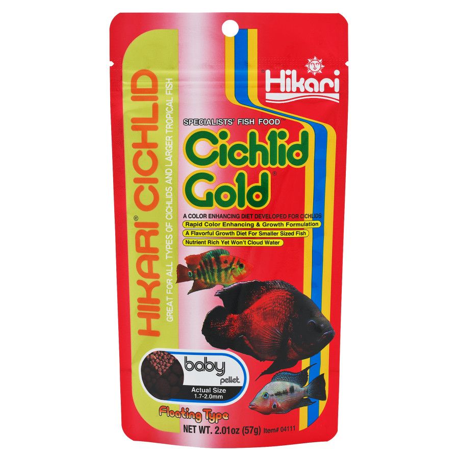 Hikari Cichlid Gold Baby Pellets Fish Food 2 oz, Baby